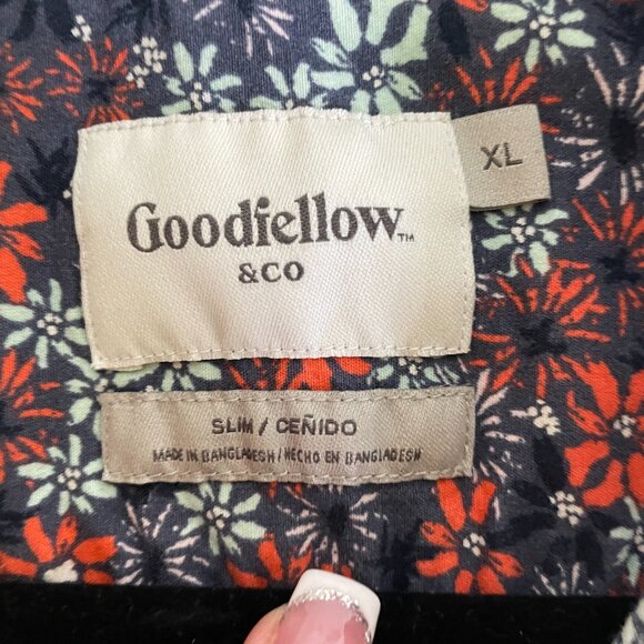 Meb's XL Goodfellow & Co. Slim Fit Floral Print Short Sleeve Button Down Shirt - Picture 2 of 5